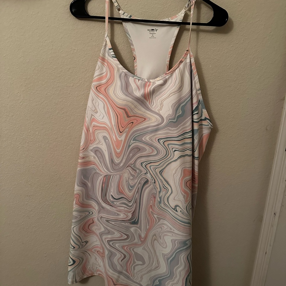 Old Navy Active Powersoft Dress - White and Pink - Picture 2 of 5